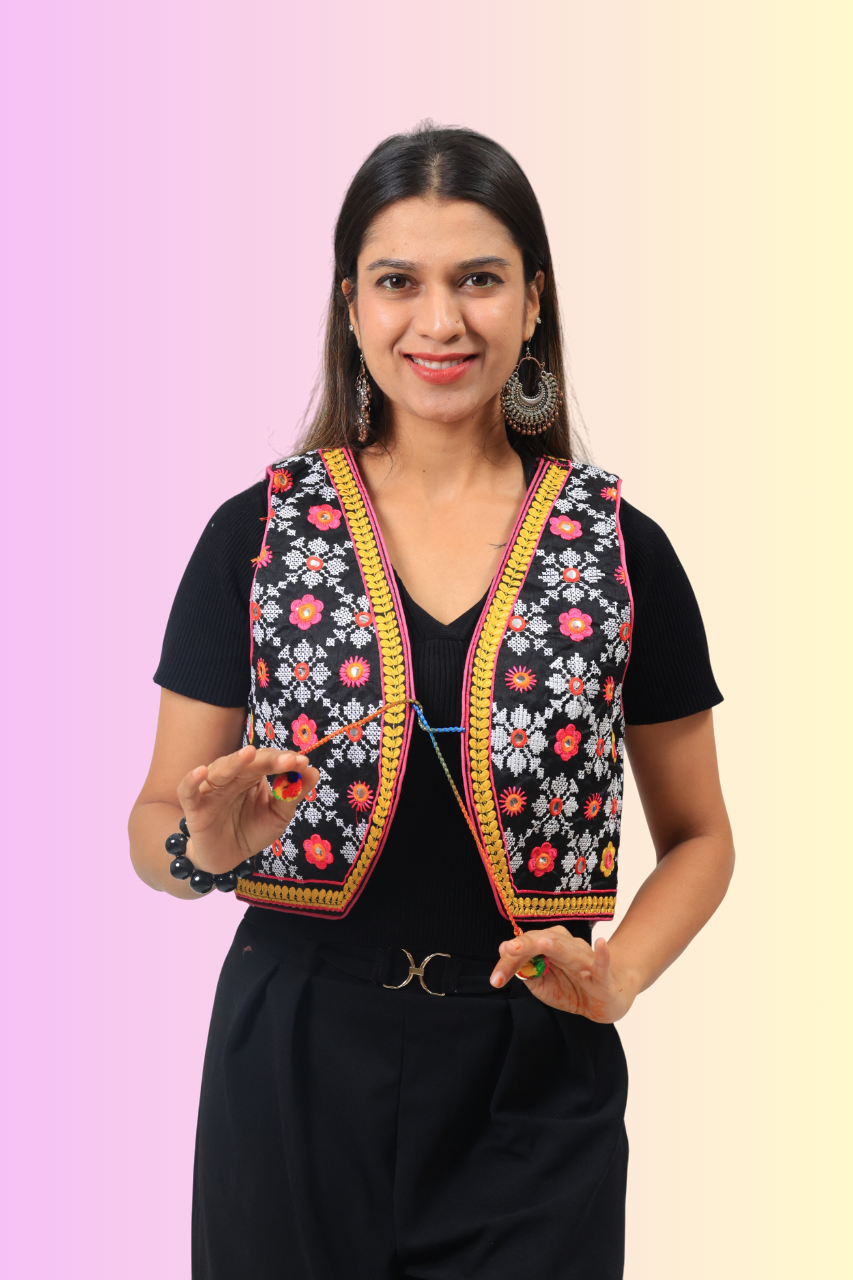 Ethnic Gujarati Embroidered Mirror Koti – Women’s Traditional Navratri Jacket
