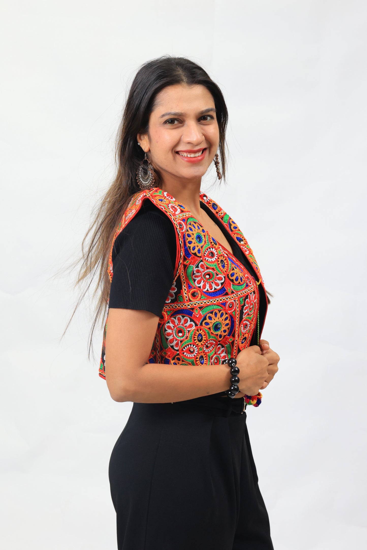 Colorful Kutchi Embroidery Mirror Jacket For Couple – Navratri Special Garba Wear