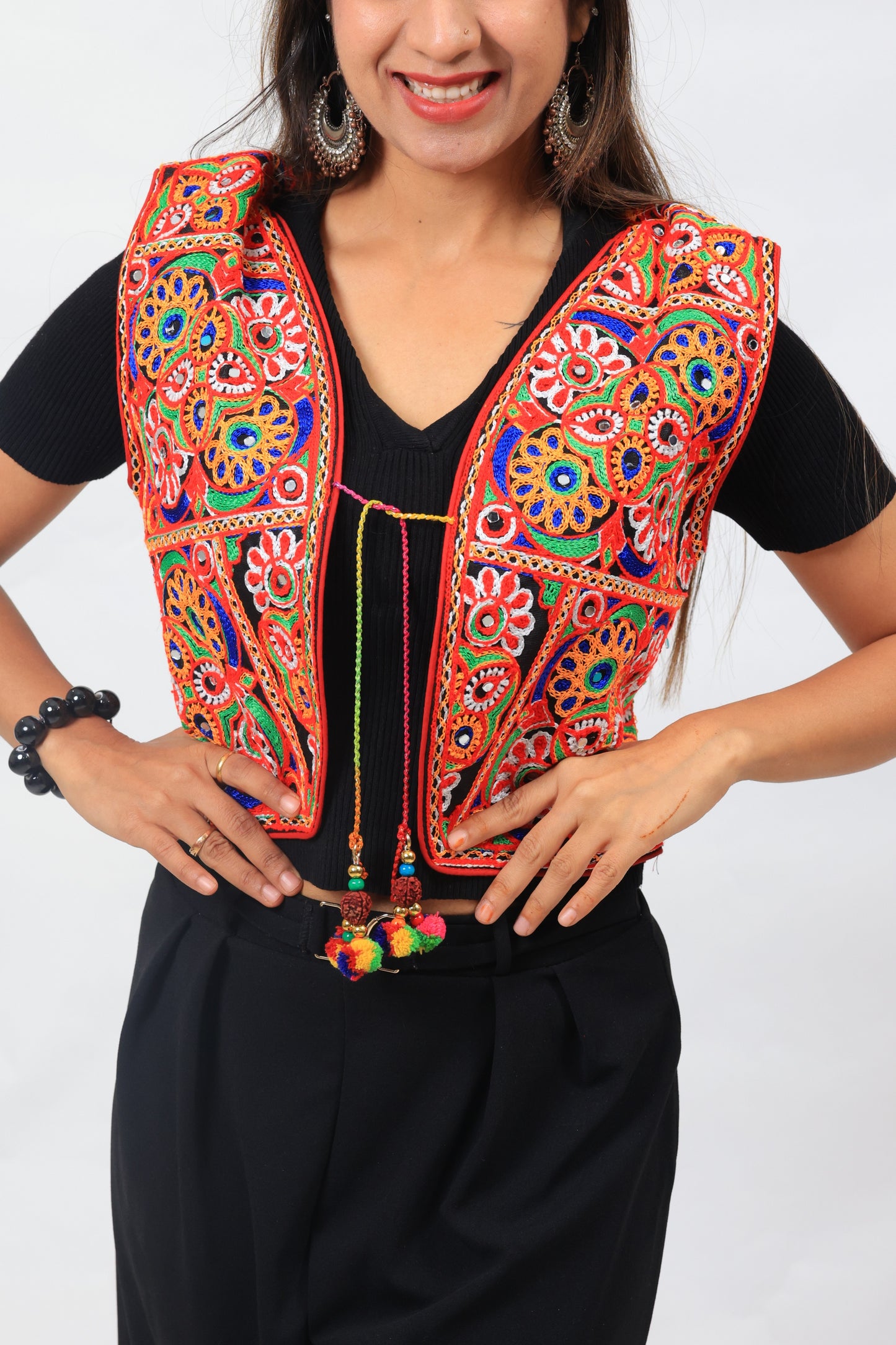 Colorful Kutchi Embroidery Mirror Jacket For Couple – Navratri Special Garba Wear