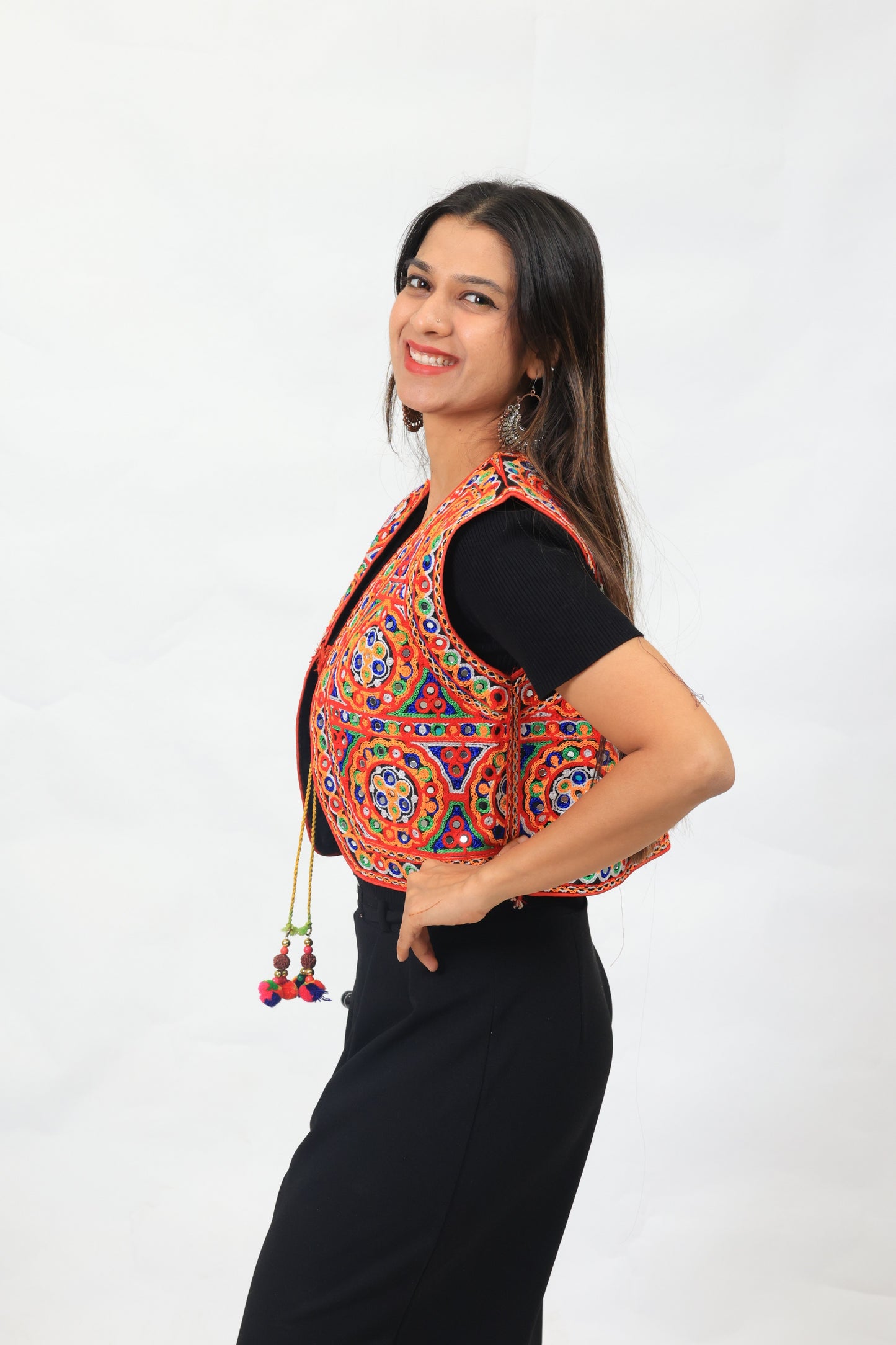 Traditional Gujarati Mirror Work Koti – Embroidered Festival Jacket for Couple