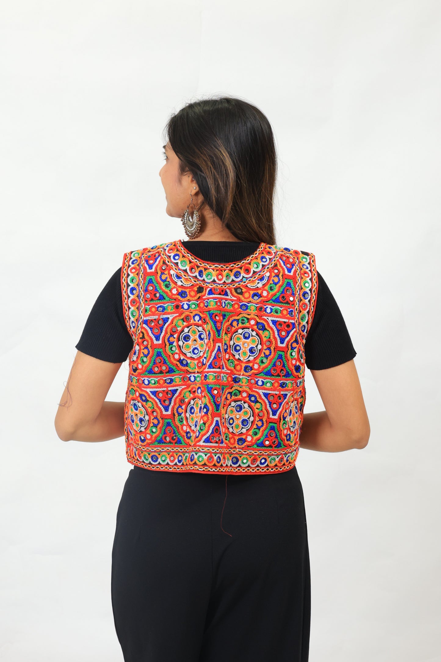 Traditional Gujarati Mirror Work Koti – Embroidered Festival Jacket for Couple