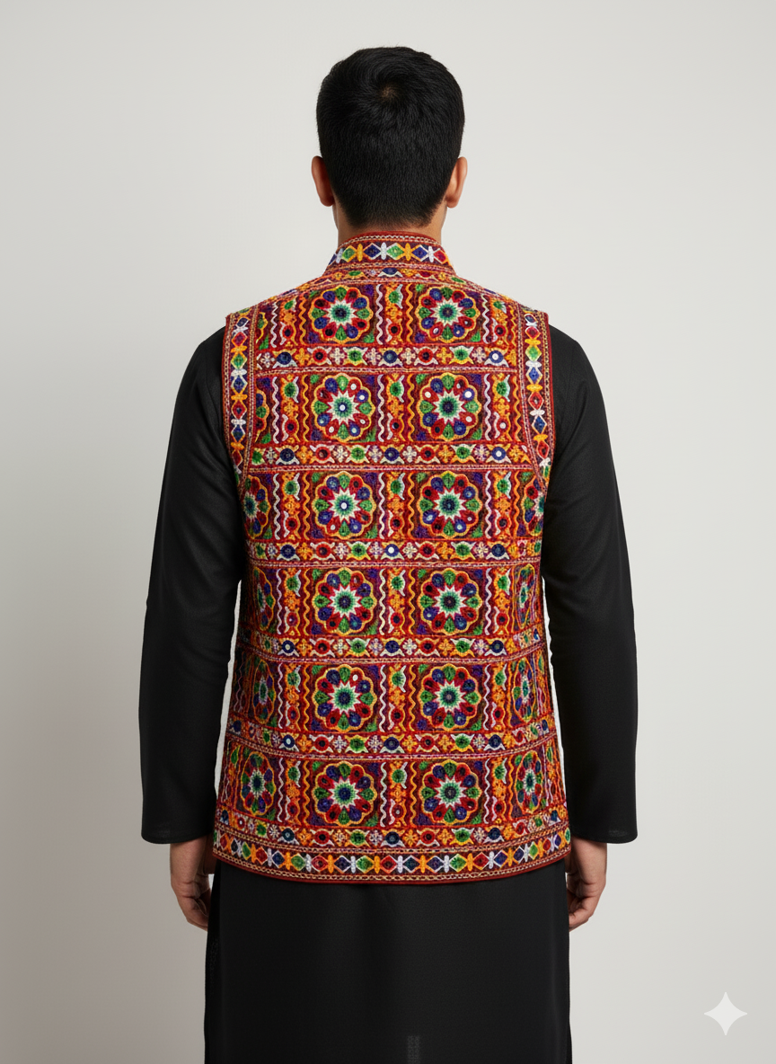 Couple'S Navratri Garba Night Jacket – Kutchi Mirror Embroidered Ethnic Koti