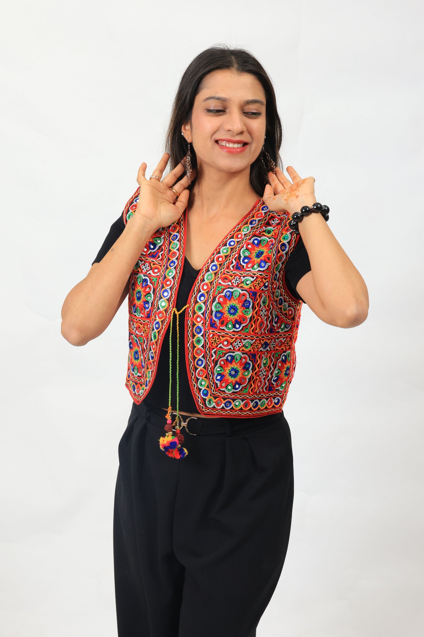 Couple'S Navratri Garba Night Jacket – Kutchi Mirror Embroidered Ethnic Koti