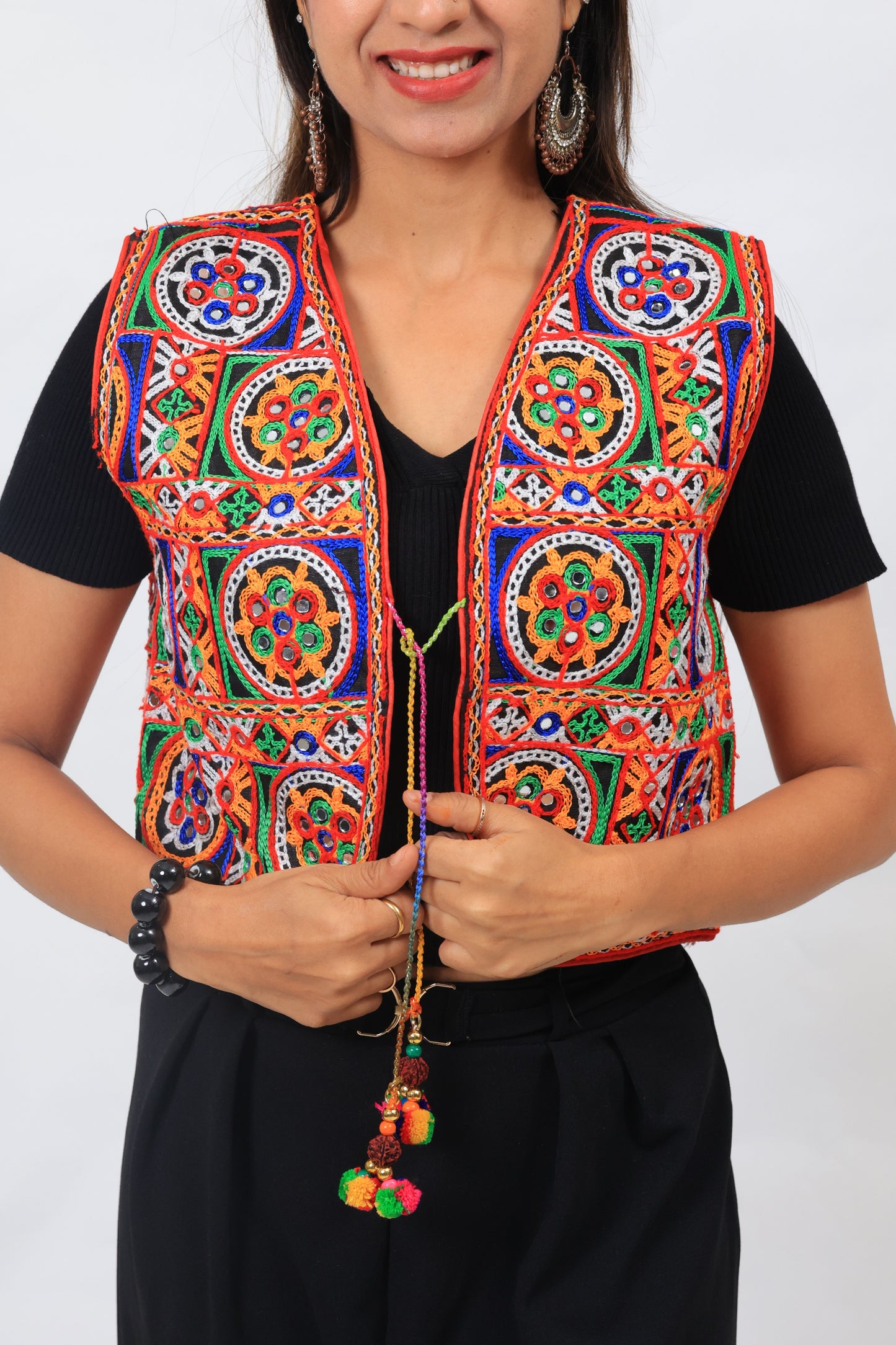 Couple's Navratri Mirror Embroidered Kutchi Koti – Traditional Festival Jacket