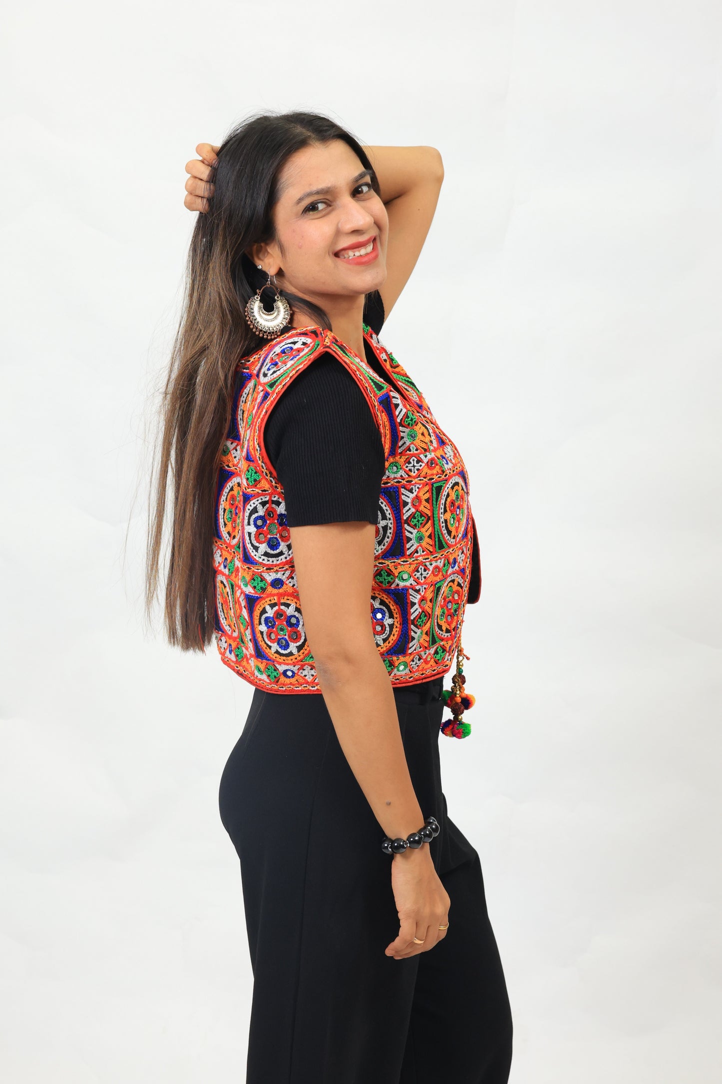 Couple's Navratri Mirror Embroidered Kutchi Koti – Traditional Festival Jacket