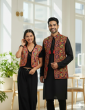 Colorful Kutchi Embroidery Mirror Jacket For Couple – Navratri Special Garba Wear