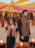 Couple's Navratri Mirror Embroidered Kutchi Koti – Traditional Festival Jacket